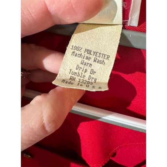 VTG Berg-Ray Frocks Red Double Breasted Blazer 14 80s Power Dressing Made in USA - Picture 11 of 12